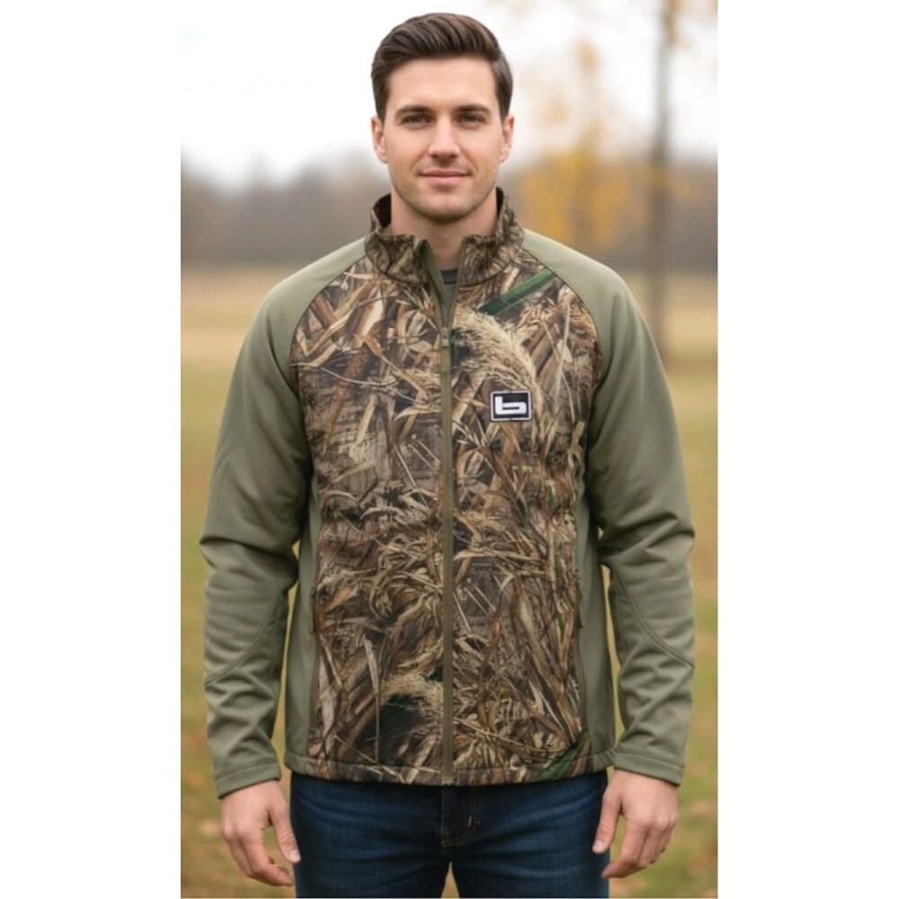 Banded Ripstop Camo ZipUp Hunting Camping Jacket Mens M Green Outdoor ​Gorpcore